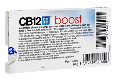 CB12 Boost Sugar Free Gum - Strong Mint (3 x Packs)