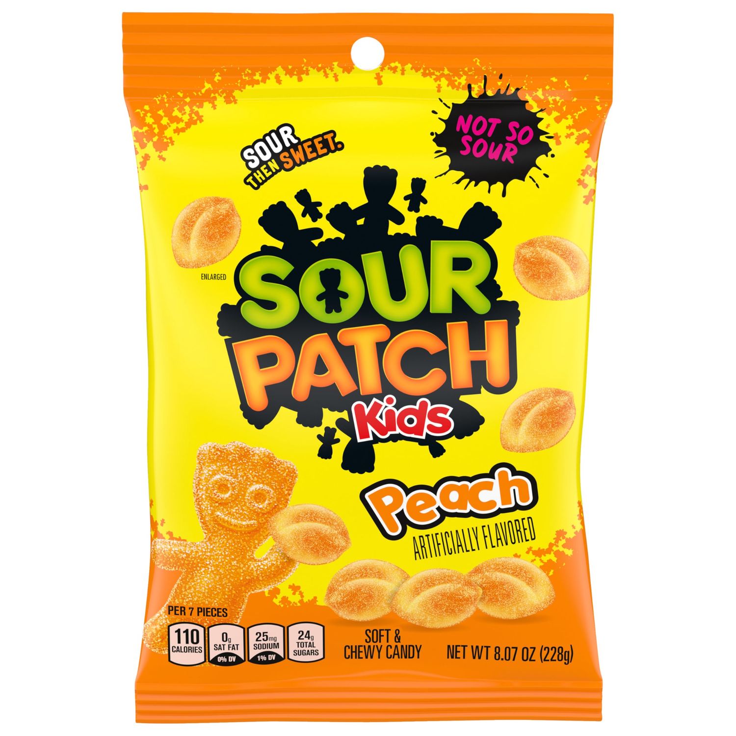SOUR PATCH KIDS Peach Soft and Chewy Candy, Bulk Candy, 8-8.07 oz Bags