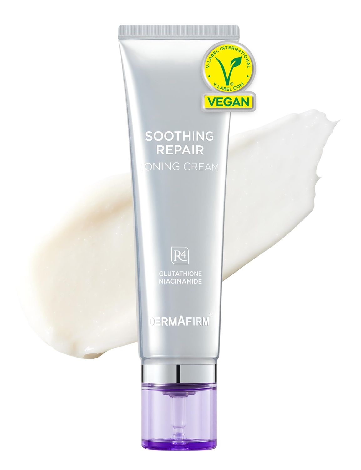 Dermafirm Soothing Repair Toning Cream - Korean Skin Care Moisturizer Face Cream w/Niacinamide, Bakuchiol, Glutathione &amp; 8x Hyaluronic Acid - Vegan Glowing Skin Firming Cream (1.69 fl oz)