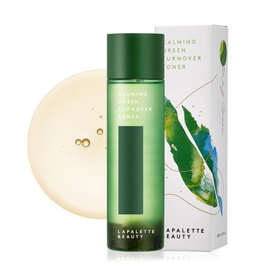 LAPALETTE Beauty Calming Green Turnover Toner 6.75fl.oz Hydrating &amp; Moisturizing W. Green Tea Extract Gentle Peeling with Natural Aha, Bha &amp; PHA Ingredients Korean Skincare