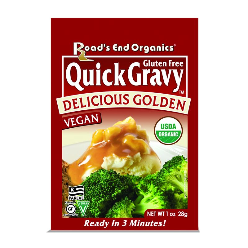 Roads End Organics Delicious Golden Organic Gravy Mix - Vegetarian Gravy Mix Packets, Vegetarian Gravy Powder, Vegan Gravy Packets - 1 Oz (Pack of 12)