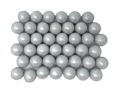 YANKEETRADERS Silver Fruit Flavored Gumballs 1", 2 Pounds Bulk