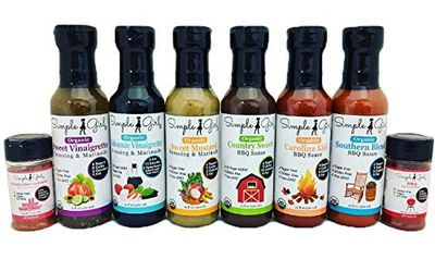 Simple Girl Organic Gourmet Deluxe Set - Organic - BBQ Sauces - Sugar Free - Low Sugar - Salad Dressings
