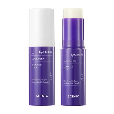 Set of 2 SCINIC Collagen Ampoule Stick - 0.35 fl.oz Each, Anti-Aging &amp; Hydrating Multi-Balm with Low-Molecular Collagen &amp; Fermented Oil for Firm, Radiant Skin Korean Skincare