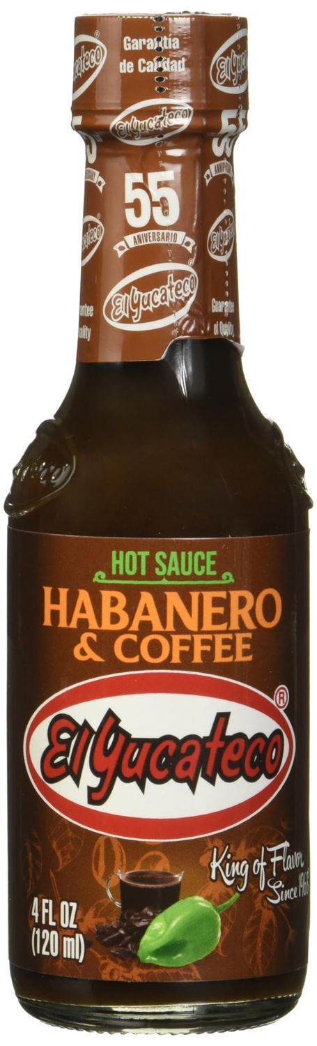 El Yucateco Coffee Habanero Sauce, 4 oz, 6 Pack