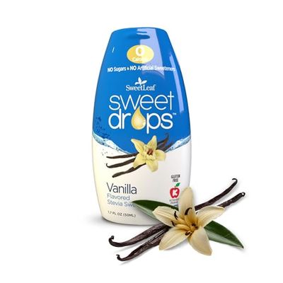 SweetLeaf Sweet Drops - Flavored Stevia Liquid Sweetener, Stevia Extract, Zero Calories, Gluten Free, Keto Friendly, Non GMO, Natural Flavor, Sugar Alternative - Vanilla, 1.7 Fl Oz (Pack of 1)