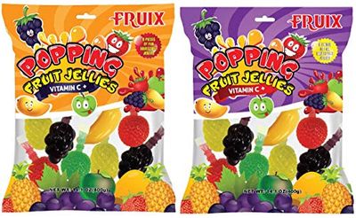 Fruix Popping Fruit Jellies Bag - 2 Pack - Tik Tok Trending Fruit Jellies - Assorted Flavors Fruit Squeeze Jellies - Jelly Fruit Candy