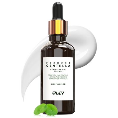 GNJOY Centella Serum, Face Hydrating Fermented Centella Asiatica Serum, Soothing, Barrier Repair, Firming, Revitalize Glowing Centella Ampoule Facial Moisturizer with Ceramide NP, for All Skin (50ml)
