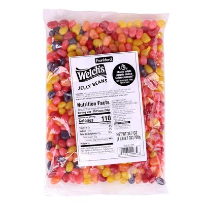 Welch&#39;s Jelly Beans, Fruit Flavored Candy, 1.54 Lb Bulk Bag, Easter Basket &amp; Egg Fillers, by Frankford Candy