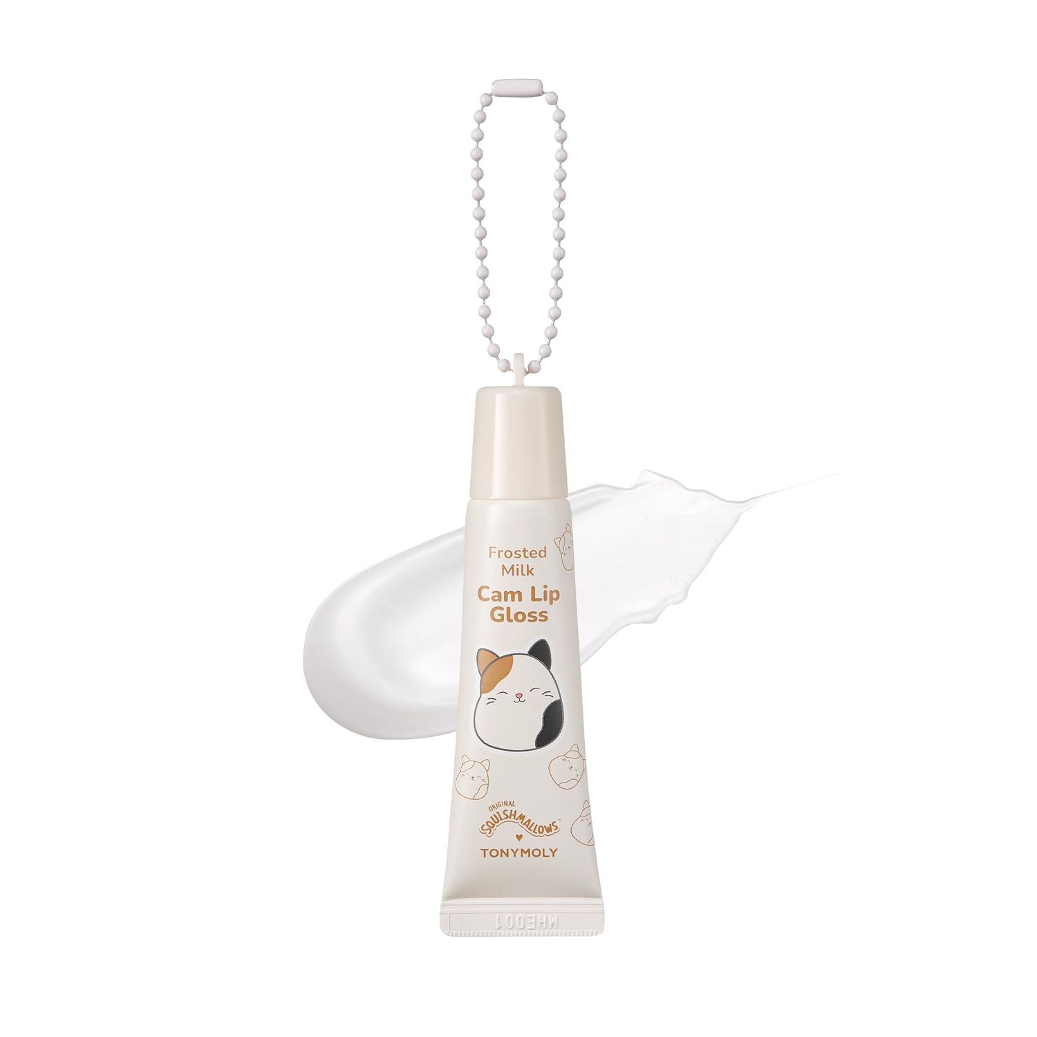 TONYMOLY x Squishmallow Easter Basket Stuffer Cam Frosted Milk Keychain Lip Gloss - Hydrating, Milky, Non-Sticky, High shine glossy, 11ml