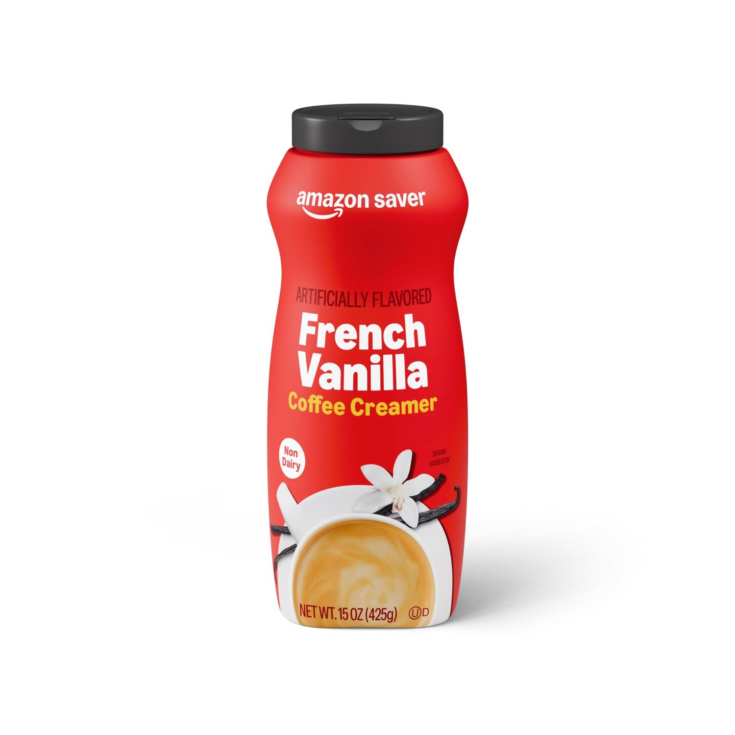 Amazon Saver, French Vanilla Coffee Creamer, 15 ounce (Pack of 1) (Previously Happy Belly, Packaging May Vary)