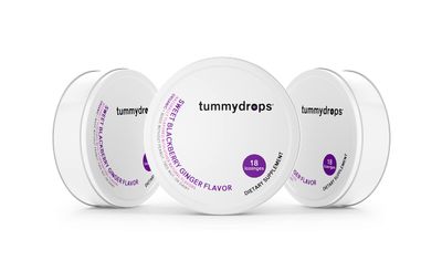Organic Sweet Blackberry Ginger Tummydrops (Pack of 3 Tins). Gluten Free &amp; Vegan. 54 Individually Wrapped Organic Ginger Lozenges.