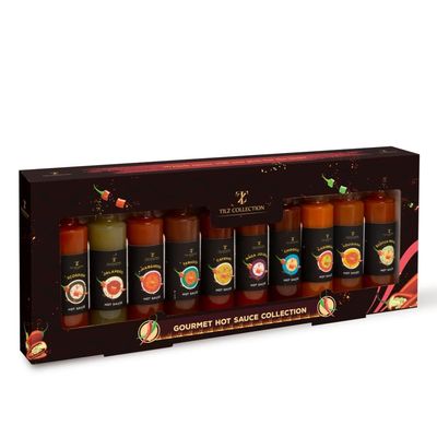 Hot Sauce Gift Set - Chilli Gifts For Men And Women 10 Chilli Hot Sauce Food Collection Jalapeno Sauce, Habanero Hot Sauce, Scotch Bonnet Sauce - Food Gifts Perfect For One Chip Challenge