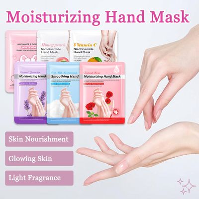 Hydrating Hand Masks, 6PCS Hand Mask Moisturizing Gloves for Men Women, Smooth Long Lasting Soft Exfoliating Hand Peeling Spa Mask Moisturizer Beauty Gift Set for Dry Cracked Rough Dull HandsA)