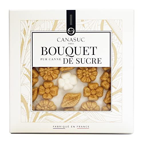 Canasuc Paris, Bouquet de Sucre, Pur Sucre de Canne, Assorted 84 MINI Molded Floral Sugars, Imported