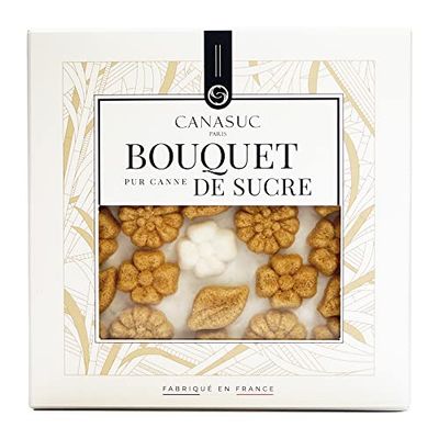Canasuc Paris, Bouquet de Sucre, Pur Sucre de Canne, Assorted 84 MINI Molded Floral Sugars, Imported