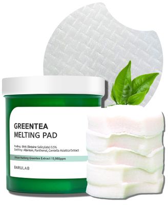 Green Tea BHA Melting Toner Pads w/Centella Asiatica - 150 Large Pads Soothing Hydrating Moisturizing 13 Oz All Skin Types Anti-blemish Daily Care Gentle Mild Peeling Exfoliating Korean Skincare