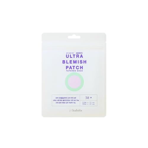 27habits ULTRA BLEMISH PATCH (30 patches) - protects and covers blemishes, made with eco-friendly packaging, fast absorbing hydrocolloid, tapered edge, Korean skincare