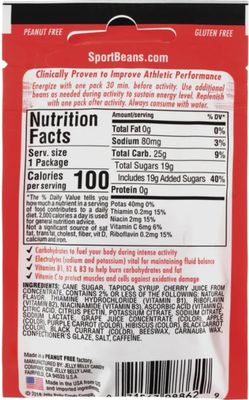 Jelly Belly Extreme Sport Beans, Caffeinated Jelly Beans, Cherry Flavor, 24 Pack, 1-oz Each