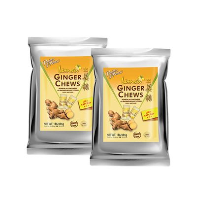 Prince of Peace Ginger Chews With Lemon, 1 lb. - Candied Ginger - Lemon Candy - Lemon Ginger Chews - Natural Candy - 2 Pack