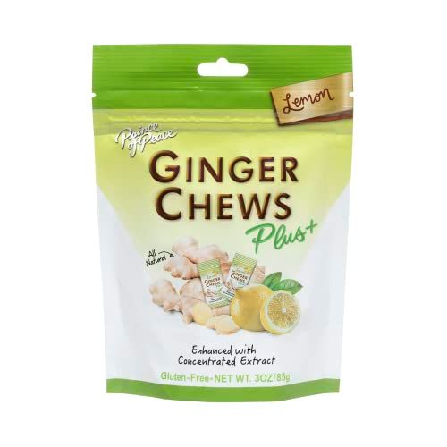 Prince of Peace Ginger Chew Plus with Lemon, 3 oz. Bag - Digestive Aid, Relief, Healthy Candy, Stomach Aid