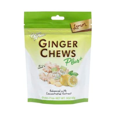 Prince of Peace Ginger Chew Plus with Lemon, 3 oz. Bag - Digestive Aid, Relief, Healthy Candy, Stomach Aid