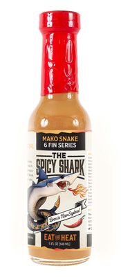 The Spicy Shark Mako Snake Hot Sauce - Featured on The Hot Ones - Made with Ghost pepper and Carolina Reaper