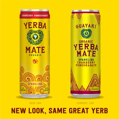 Guayak Yerba Mate, Organic Sparkling Energy Drink Alternative, Cranberry Pomegranate, 80mg Natural Plant Based Caffeine, Smooth Energy &amp; Focus, Carbonated, 12 Oz (Pack of 12) (Packaging May Vary)
