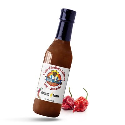 Uncle Keiths - Chocolate Thunder Gourmet Chili Hot Sauce, Chocolate Trinidad Scorpion Hot Peppers, 1.2 Scoville Units of Super Hot Sauce, Exotic Spicy Sauce, 5 Ounces