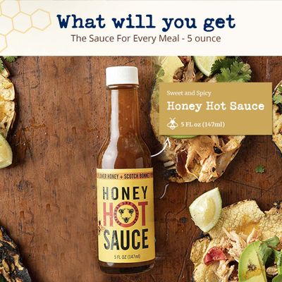 Savannah Bee Company - Honey Hot Sauce - Sweet &amp; Spicy 100% Pure - Infused With Delicious Wildflower Honey and Fiery Jamaican Scotch Bonnet Peppers - the Sauce for Every Meal 5oz