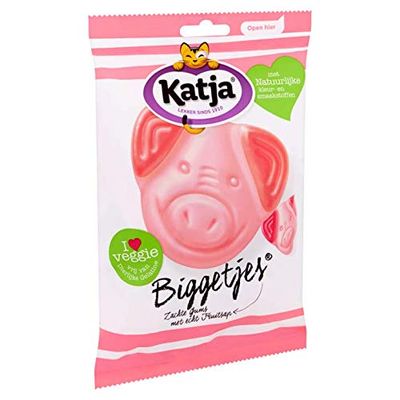Katja / Katjes Fruity Foam Vegatarian Candy Piglets - Biggetjes 10.5oz (300 gram) 1 Bag