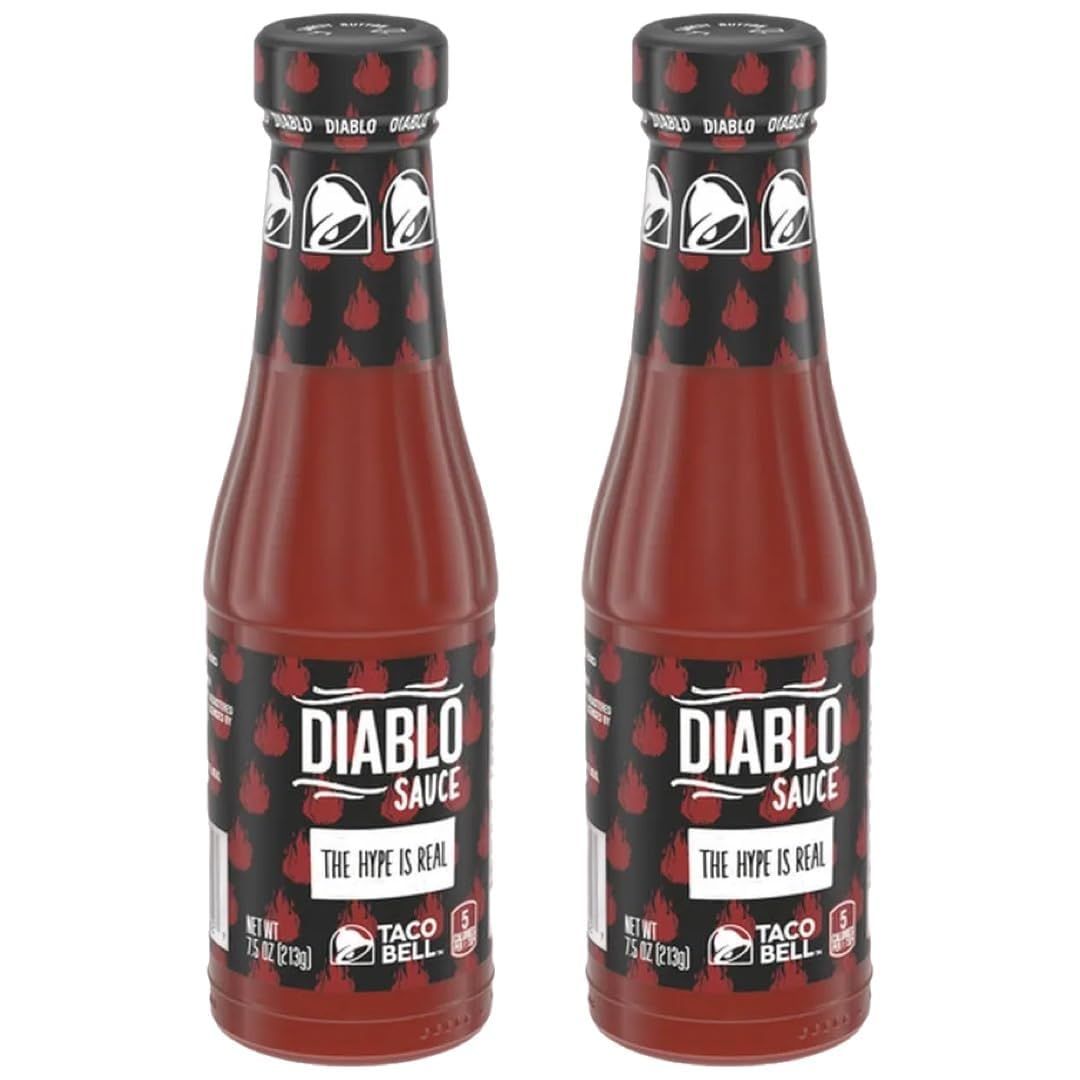 Generic Taco Bill Diablo Hot Sauce, (2 Pack) 7.5oz bottles