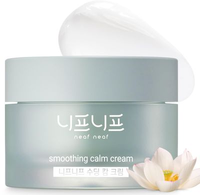 NEAF NEAF Smoothing Calm Cream with Panthenol, Hyaluronic Acid for Sensitive Skin, Lightweight, Korean Skincare (50ml/ 1.8 z) Nourishing Skin Barrier Moisturizer