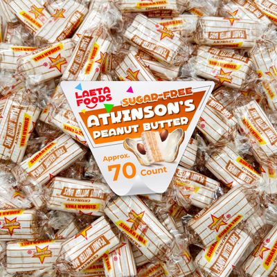 Atkinson&#39;s Sugar-Free Peanut Butter Candy Bars (1 Pound Bag - Approx. 70 Count)
