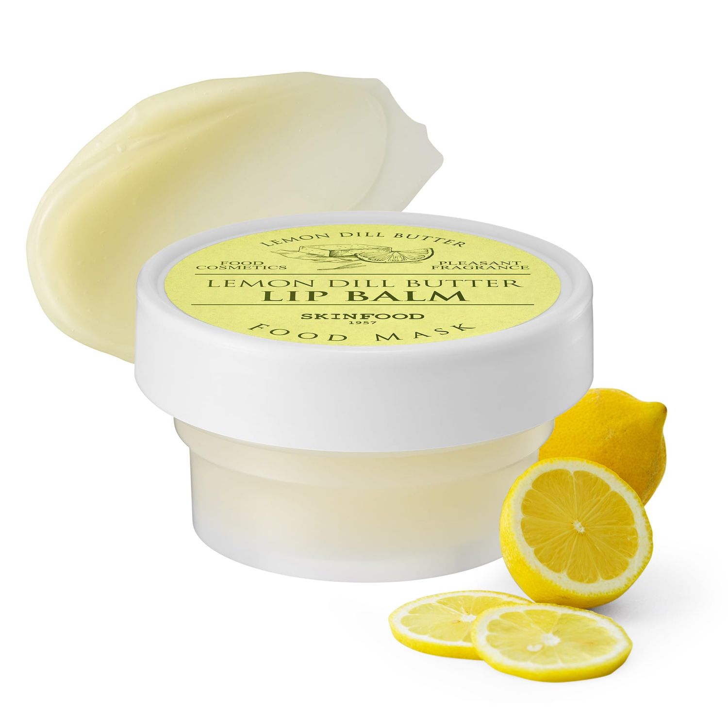 SKINFOOD Lemon Dill Butter Lip Balm, Korean Glowing Organic Lip Butter for Every moment, Nourishing Lip Care for Firm, Hydrating &amp; Moisturizing Lip Balm, Vegan (0.71 fl. oz.)