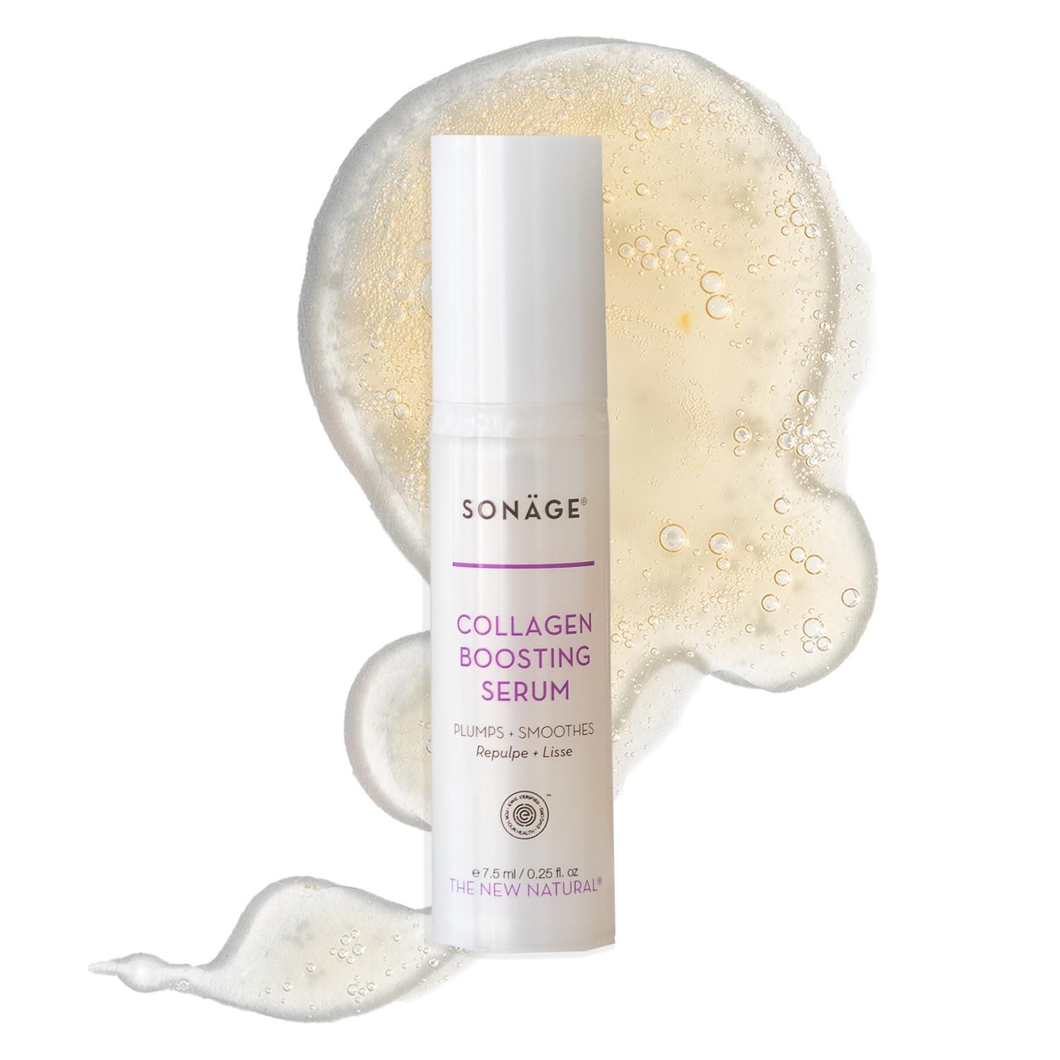Sonage Collagen Boosting Serum: Vegan Anti-Aging Face Serum Plumps, Smooths, Minimizes Pores, Wrinkles (7.5 ml)