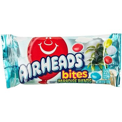 Airheads Candy Bites, Paradise Blends Flaovr, Non Melting, Party, Concessions, Office, 2oz Packs, Box of 18 Packs