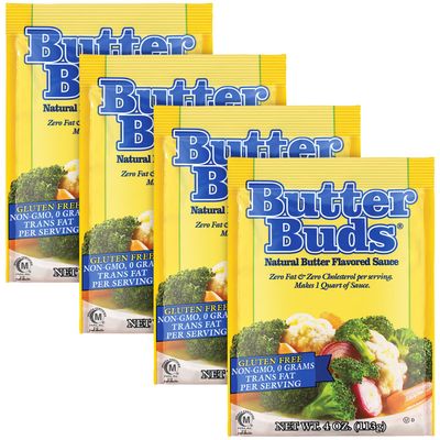 Butter Buds Sauce Mix, 4 Oz (4-Pack) - Non-GMO, Gluten-Free Natural Butter Flavored Sauce Made with Buttermilk, 0 Fat, 0 Cholesterol