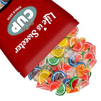 By The Cup Individually Wrapped Candy Fruit Slices, 2 Pound Bulk Bag