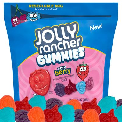 JollyRancher Gummies Very Berry, 13oz Bags (Pack of 1), Gummy Candy, Fruit Flavored, Resealable Bag, The Hampton Candy Company