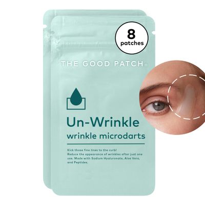 The Good Patch Un-Wrinkle Microdart Anti Wrinkle Patches for Crows Feet and Between Eyes, Made with Sodium Hyaluronate, Aloe Vera, Peptides, Clinically Proven (8 Total Microdart Patches)