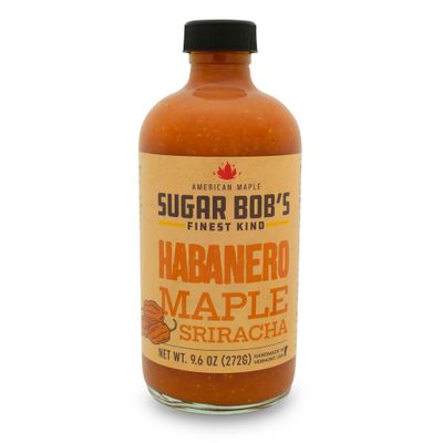Sugar Bob&#39;s Finest Kind, Habanero Maple Sriracha Hot Sauce, Very Hot Sauce with Garlic, Bell and Habanero Peppers, Net Weight 9.6 oz