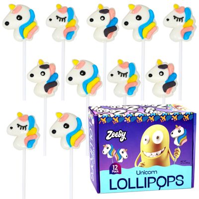 Unicorn Lollipops Individually Wrapped - 12 Unicorn Shaped Candy Suckers for Unicorn Party Favors, Unicorn Birthday Party, Unicorn Party Supplies, Unicorn Themed Baby Shower, Goodie Bags