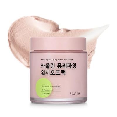 NEAF NEAF Kaolin Purifying Wash Off Pack, Pore Cleansing Mask for Dry Sensitive Skin, Softening amd Hydrating, Korean Skincare (3.88oz / 110g)