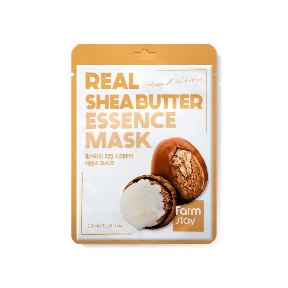 FARMSTAY Real Essence Mask(10 Sheets) - SHEABUTTER Korean Skin Care Mask Sheet