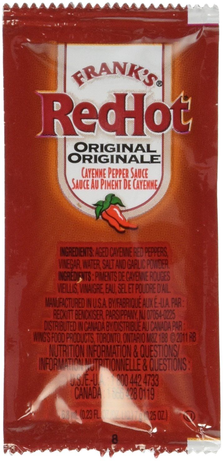 Frank&#39;s Red Hot Original Cayenne Pepper Sauce, 7-gram Pouch (Pack of 200)