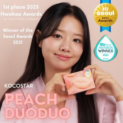 KOCOSTAR Peach Duoduo Lip Scrub and Lip Oil Cream Set Gentle Walnut Shell Exfoliator and Jojoba Seed Oil Moisturizer for Chapped Dry Lips, Korean Lip Care Set, 1.5 oz