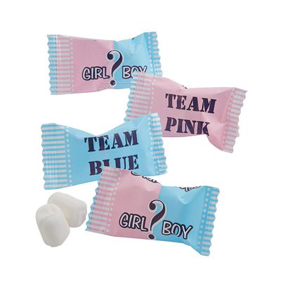 Team Blue/Pink Candy Buttermints, 108 individualy wrapped mints - Gender Reveal Candy, Baby Shower Party Supplies