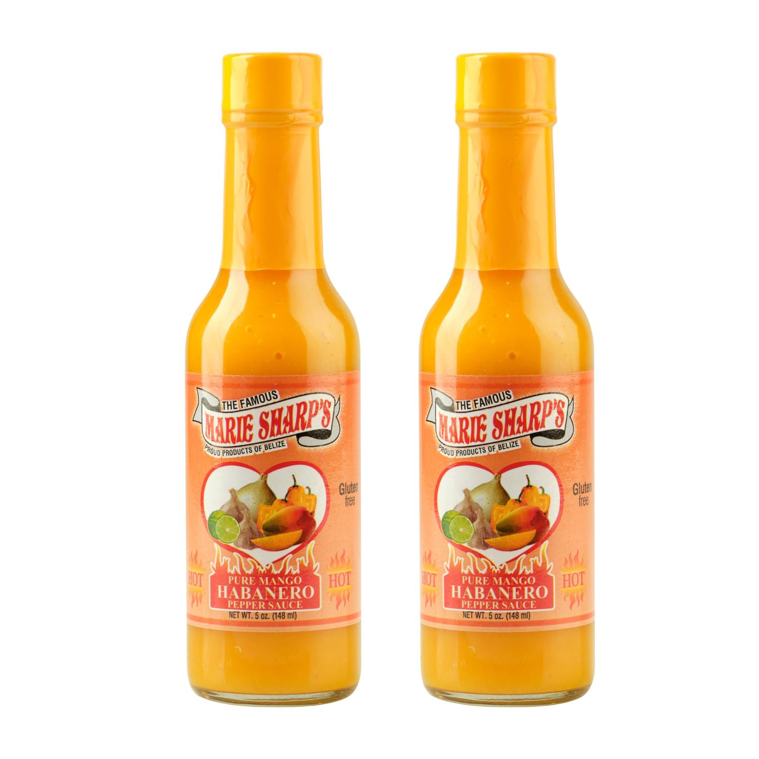 Marie Sharp&#39;s Pure Mango Habanero Pepper Sauce, 5 oz each Pack of 2