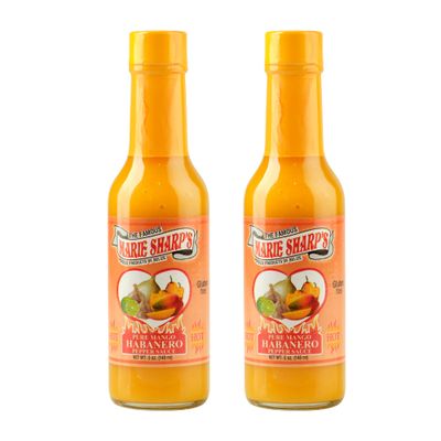 Marie Sharp&#39;s Pure Mango Habanero Pepper Sauce, 5 oz each Pack of 2
